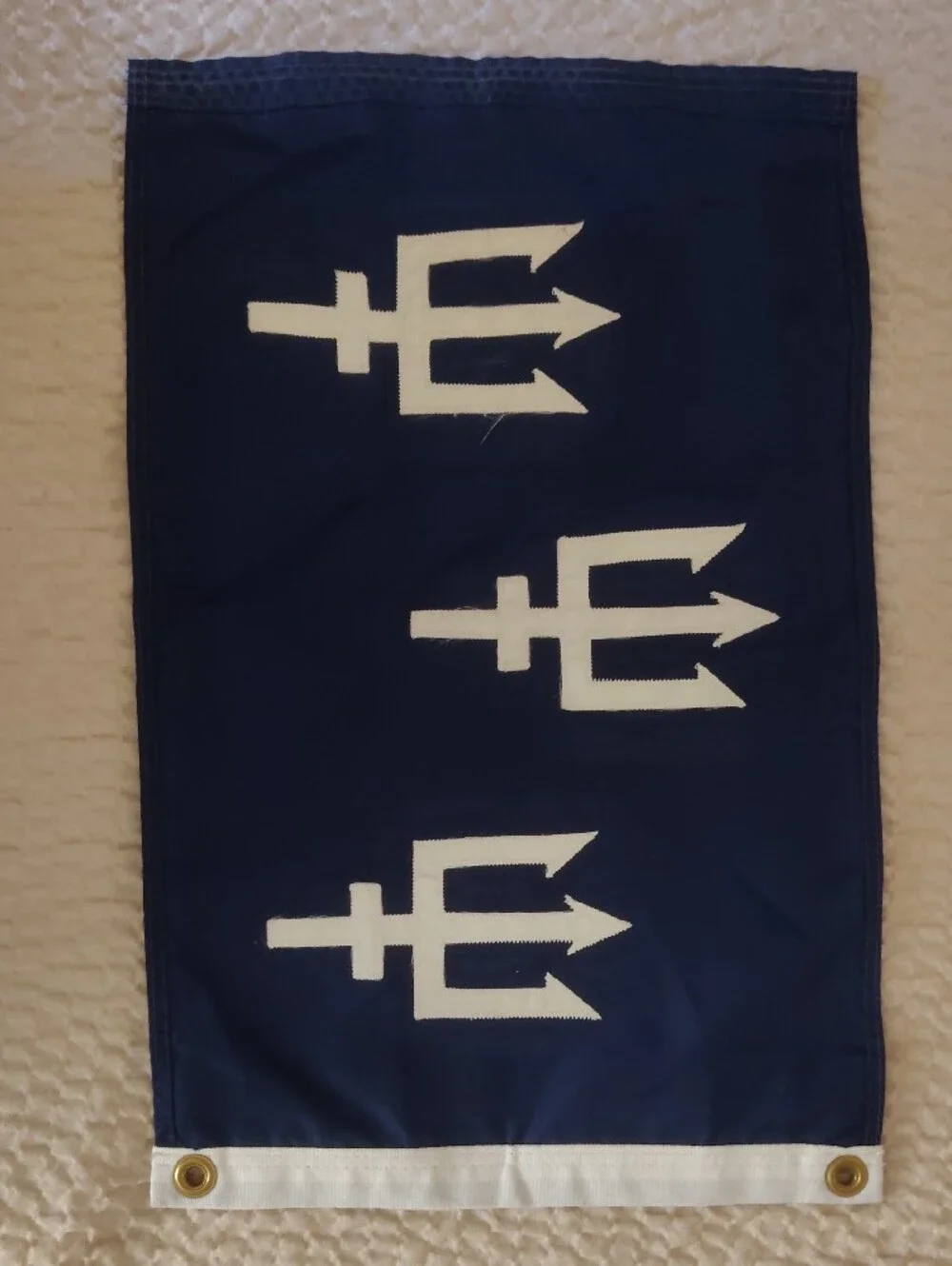 Vintage USA Power Squadron 3 Tridents Flag 12 X 18 Rare